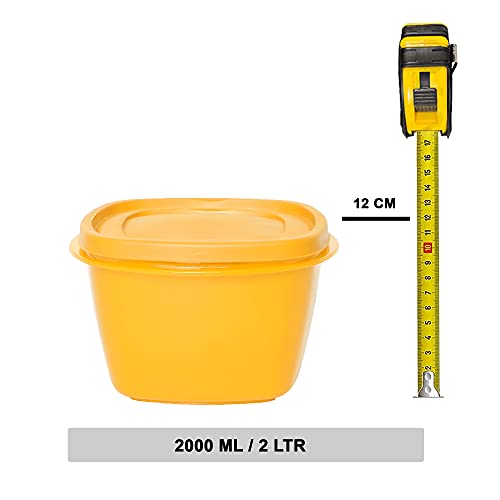 Image of Cutting EDGE Snap Tight Eco Plastic Container Set for Pickle, Sauces, Spices, Dry Fruits, Travelling, 12-Pieces (2 L, Yellow)