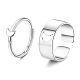 ♥Juego de Anillos para Parejas♥ Nuestro anillo está hecho de latón de alta calidad, el material es seguro e inofensivo para el cuerpo humano. Galvanoplastia de oro / plata, no se desvanecerá fácilmente y se puede usar durante mucho tiempo.Hermoso diseño, minimalista y elegante, adecuado tanto para hombres como para mujeres.