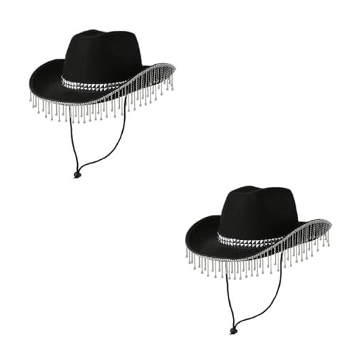 Chapeau de cowboy en cristal scintillant unisexe pour fête