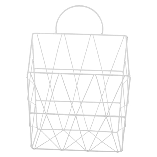 LOORGVEL Revistero de Pared Metálico Portátil Organizador Colgante para Revistas Libros y Oficina Diseño Compacto Blanco