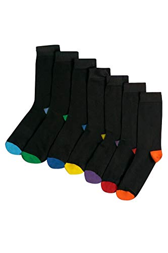 12 Pairs Coloured Heal & Toe Socks Shoe Size 12-3 - 14704