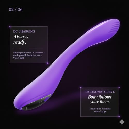 Image of Zyllion Digital Bendable Personal Body Massager - Flexible Neck & Shoulder Massage Wand, Powerful Handheld Electric Massager, Purple