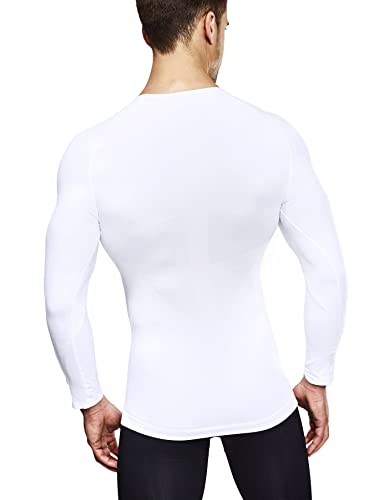 STRAMMERMAX Performance® Compression Longsleeve | Herren | V-Neck | Shapewear, Reguliert die Körperwärme (XS/S, Weiß) Cover