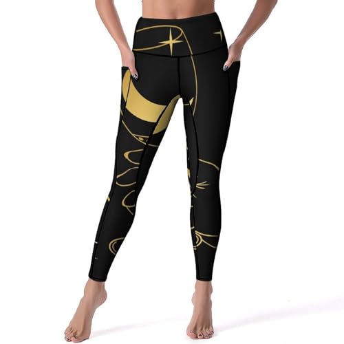 Legging de Sport Gobelet De La Lune d'or Anti Glisse pour Fitness S
