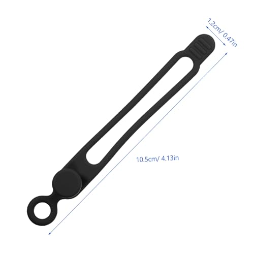 10 Pack de Sujetacables de Silicona Reutilizables para Organización de Cables, Acabado Negro, para Cables de Poder y Auriculares, Uso en Casa u Oficina, Set Multiusos miniatura 2