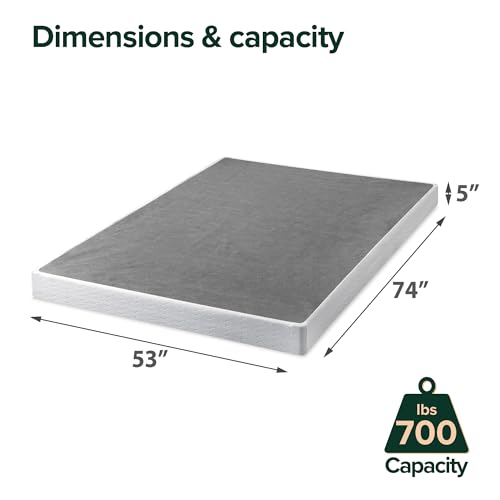 ZINUS 5 Inch Metal Smart Box Spring / 700 lbs Mattress Foundation / Strong Metal Frame / Easy Assembly, Full