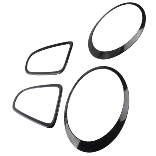 Garniture de Cadre de Feu Arrière, 4 Pièces de Remplacement de Garnitures de Contour de Feu Arrière de Phare Noir Brillant pour Mini R56 R57 R58 R59 S JCW 2007 à 2015