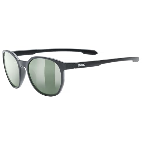 Uvex LGL 54 - Sonnenbrille für Damen und Herren - starker Schutz vor Sonnenstrahlung - 100% UVA-, B, C Schutz - black matt/green - one size