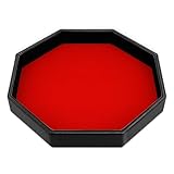 BHHTBB Würfelbrett Leder Würfelschale Groß Würfelteller Würfeltablett Filz Ausgekleidete PU Lederoktagon Würfel Unterlage für DND RPG Würfel Gaming