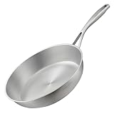 SILBERTHAL Padella acciaio inox 28 cm - Induzione gas e forno 400ºC - Senza rivestimento 18/10 - Triplo fondo