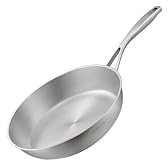 SILBERTHAL Padella acciaio inox 28 cm - Induzione gas e forno 400ºC - Senza rivestimento 18/10 - Triplo fondo