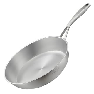 SILBERTHAL Padella acciaio inox 28 cm - Induzione gas e forno 400ºC - Senza rivestimento 18/10 - Triplo fondo