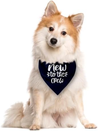 New to The Crew Dog Bandana - Dark Blue Triangle Scarf for Dogs