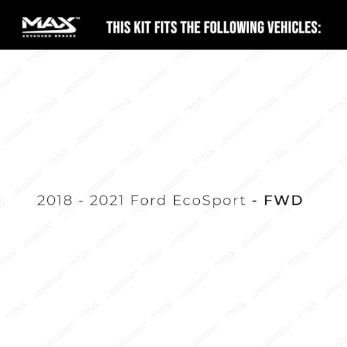 Image of Max Advanced Brakes Front & Rear Brake Kit Compatible With 2018 2019 2020 2021 Ford EcoSport FWD Replacement Premium OE Disc Brake Rotors and Ceramic Brake Pads