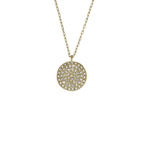 Image of Fossil Women's Gold-Tone Stainless Steel Pendant Chain Necklace for Women