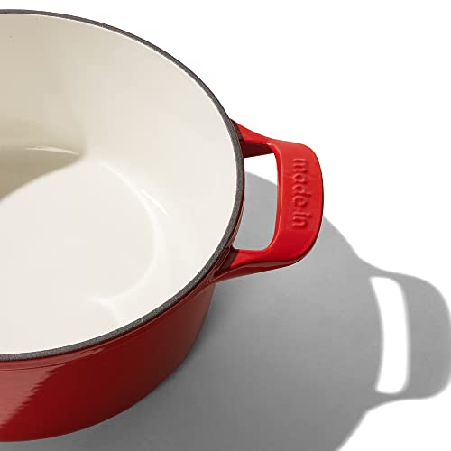 Made In Cookware - Dutch Oven 5.5 Quart - Red - Enameled Cast Iron - Exceptional Heat Retention & Durability - Professional Cookware - Made In France - Induction Compatible #TOP2