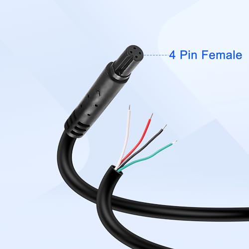 Image of MEIRIYFA 4 Pin Dash Cam Cable Rear Camera Pigtail Cable,4 Pin Female Bare Wire Rear View Backup Camera Extension Cord,2 Pack Dash Cam Rearview Mirror Cable for Pick-up Trucks,Trailer,RV,SUV,Bus -6.5FT