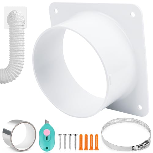 Bride de Raccordement 100mm Bride de Connecteur de Conduit D'aération Brides de Tuyau Droite en Plastique ABS Murale Flange Carre pour Système de Ventilation de Chauffage et de Refroidissement