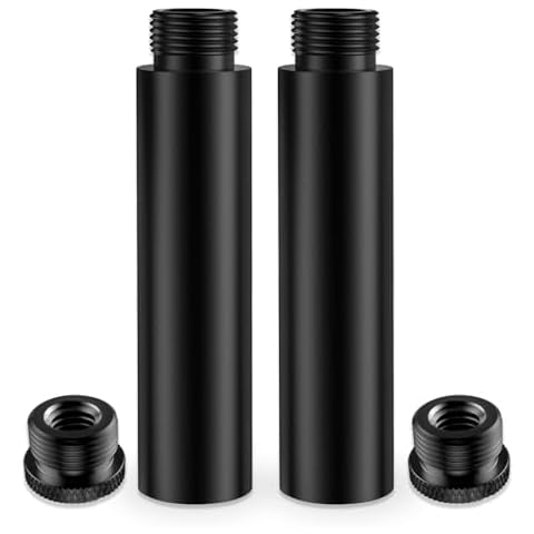 3-INCH Mic Stand Extension Tubes/Rods Parts (2PCS), Universal 5/8-27" Thread, Fits Most Mic Booms, Gooseneck Arms, Bases - ETA26X Cover