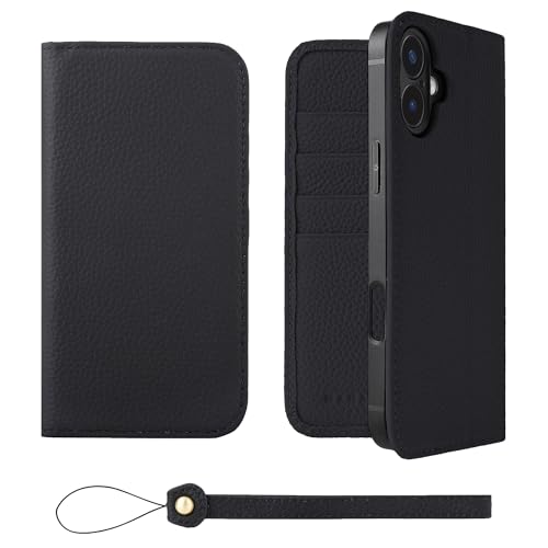 HANATORA for iPhone 16Plus �P�[�X �蒠�^ �{�v �X�}�z�P�[�X �X�}�z �X�^���h �X�g���b�v �t�� �V�������N�J�[�t���U�[ �x���g�Ȃ� �}�O�l�b�g�Ȃ� �u���b�N H0XA-16Plus-Black �M�t�g �a���� ���� �j�� �ޏ�