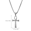 JKJF 2 Pcs Coptic Ankh Cross Pendant Chain Ancient Egyptian Religious Cross Pendant Cool Stainless Steel Pendant Goth Punk Rock Hip Hop Necklace for Men Boys - Black Silver #1