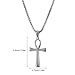 JKJF 2 Pcs Coptic Ankh Cross Pendant Necklace Ancient Egyptian Religious Cross Pendant Chain Necklace Cool Stainless Steel Pendant Necklace Goth Punk Rock Hip Hop Necklace for Men - Black Silver