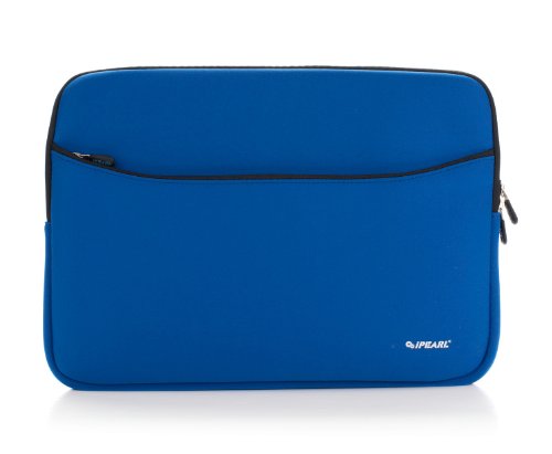 Ipearl 14-Inch Soft Neoprene Sleeve Case For Macbook & Ultrabook Laptop (Built-In External Pocket) (Blue) #TOP3