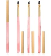 3PCS Nail Polish Clean Up Brush, Round&Falt&Angled Acetone Resistant Nail Brush for OPI Nail Poli...