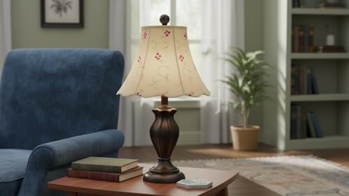 Image of Aspen Creative 34036A Transitional Scallop Bell Shape Spider Construction Lamp Shade in Apricot, 14 inch wide (7 inch x 14 inch x 11 1 /2 inch)