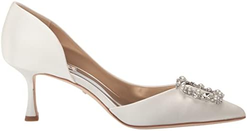 Badgley Mischka Women's Fabia Pump, Soft White Satin, 8 | Image 5