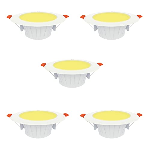 Image of FYBROS Aluminum Silvio Plus 9W Ceiling Lights for Hall, 80 mm LED Light for Home, Yellow LED Ceiling Lights for Home, Junction Box Lights for Living Room, Small LED Light for Room, Indoor Lighting
