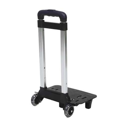 UKCOCO Carro Escolar Ajustable Asa Telescópica y Ruedas Desmontables Soporte para Mochila Infantil Plataforma Plegable Accesorio para Transporte Cómodo la Escuela