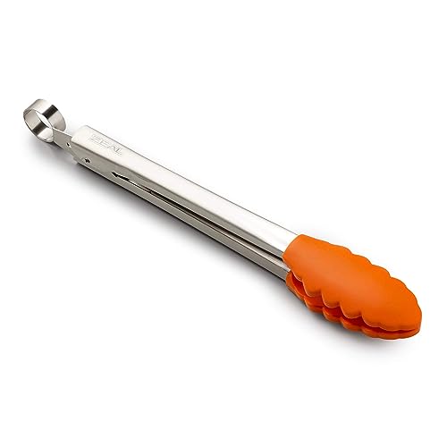 Zeal Silicone Non-Stick Kitchen Cooking Tongs with Stainless Steel Handle, Perfect for Cooking Grilling, BBQ, Serving