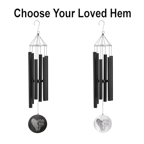 Image of ASTARIN Personalized 30 inch Bereavement Wind Chimes for Outside, Memorial Gift in Remembrance of a Loved One, Sympathy Gift for Loss of Mother Father Husband, Garden Patio Decor