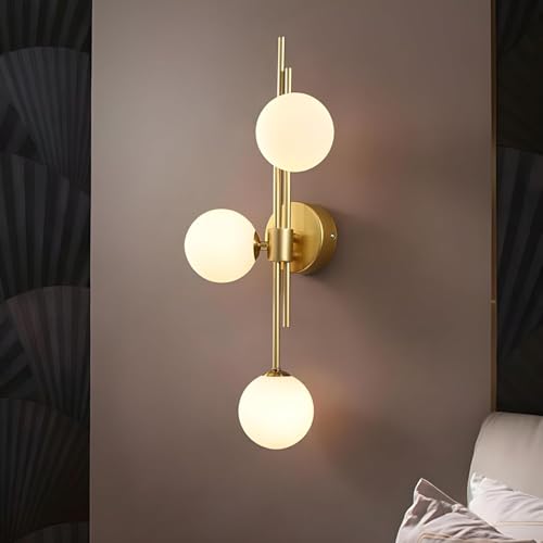 Image of Wall Lamp Chandelier Pendant Light, Home Decor for Bedroom, Living Room, Hallway, Cafe, Hotel, Restaurant (3 Light White Wall LAMP with LED Bulb Pack of 1)