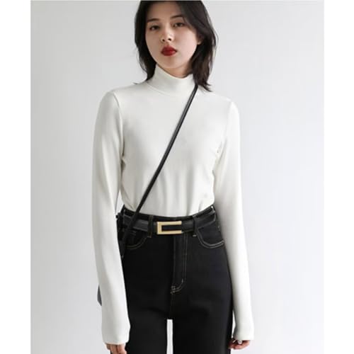 Cntuohai 2 in 1 Women's Skinny Leather Belt,Alloy Turn Lock Adjustable Slim Thin Waist Belt For Dress Jeans Coat