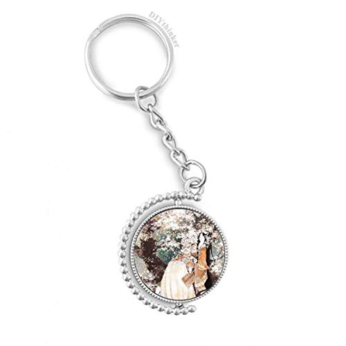 Porte-clés rotatif style chinois classique, idée cadeau multicolore