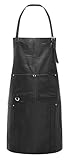 Gusti Leder Lederschürze Mattheo - Schürze Grillschürze Latzschürze Kochschürze Friseurschürze Schutzschürze - Schwarz