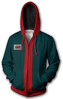 LGYCB Boys' Zip Up Hoodie Miles Morales Kids Cosplay Hooded Sweatshirt Coat Outerwear Tops Jacket Carnival Halloween Tracksuits Clothing,Green-Adults(M)