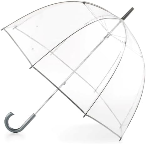 totes Adult Clear Bubble Umbrella with Dome Canopy and Lightweight Wind and Rain Protection