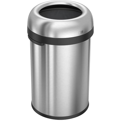 simplehuman 115 Liter / 30 Gallon Bullet Open Top Trash Can Commercial Grade Heavy Gauge, Brushed Stainless Steel by simplehuman - Used condition - US$198.15