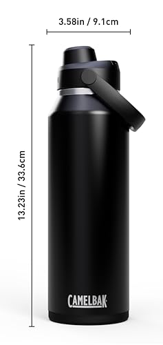 Image of CamelBak Thrive Chug Insulated Stainless Steel Water Bottle, Cold Retention with High Flow Lid for Everyday Hydration and Active Use, 40oz, Black