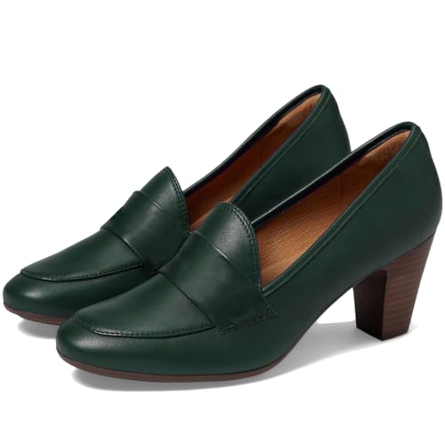 Image of SHODENSE Women Chunky Kitten Heel Pumps Shoes Round Closed Toe Slip On Suede Penny Loafers Matte Block Mid Heels Dress Loafer Almond Toe Comfort Oxford Shoes Office Work Classic Elegant 4-11 M US