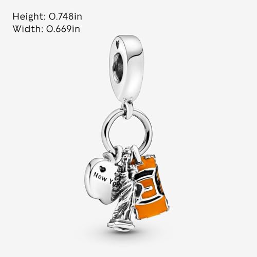 Symbols of New York City Dangle Charm 925 Sterling Silver Pendant,Jewelry Beads Gifts for Women Bracelet&Necklace A01684