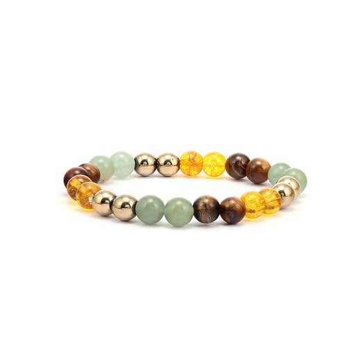 Pulsera unisex de piedras naturales 8mm para éxito y riqueza miniatura 1