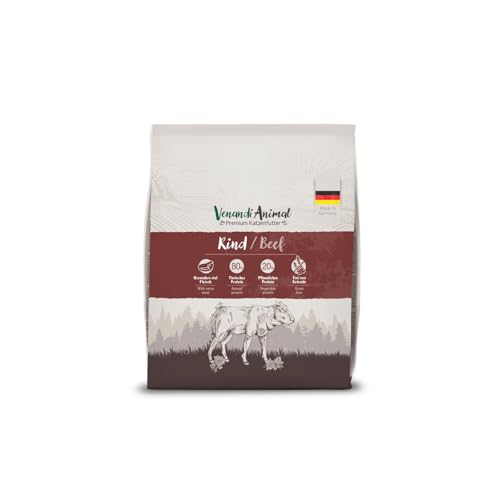 Venandi Animal – Premium Katzenfutter – Rind, mit viel frischem Fleisch, Trockenfutter, getreidefrei 1er Pack (1 x 300g) 1