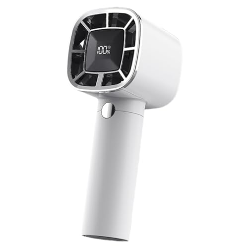 Ventilador portátil, ventilador portátil recargable - ventilador portátil, potente turbina de alta velocidad, pantalla LCD digital - Ventilador personal silencioso y recargable por USB,