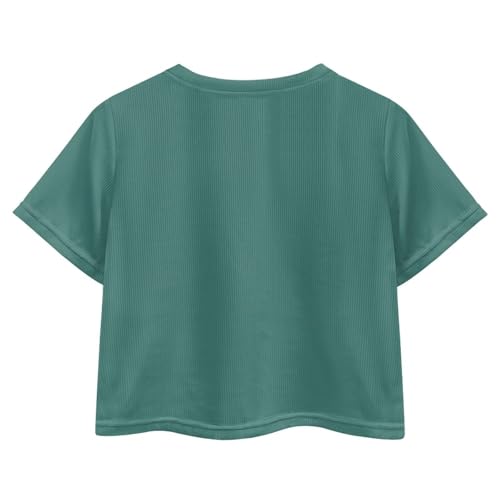 Image of Cute Crop Tops for Girls Short Sleeve Summer T Shirts Fashion Graphic Tees Crew Neck Pullover Tee 5-14 Years