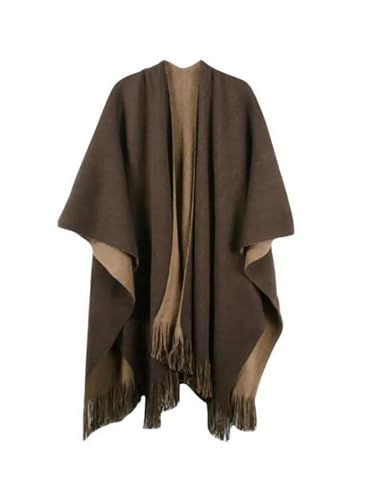 Oversize Deversible Cashmere Wraps For Women Poncho Capes Shawl Vintage Cardigans Sweater Coat2