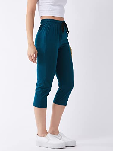 Image of Modeve Women Solid Cotton Blend Capri for summer|| Summer Wear